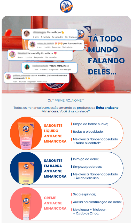 Exemplo de e-mail marketing produzido para a Minancora pela Sonder + Blocco Ag.