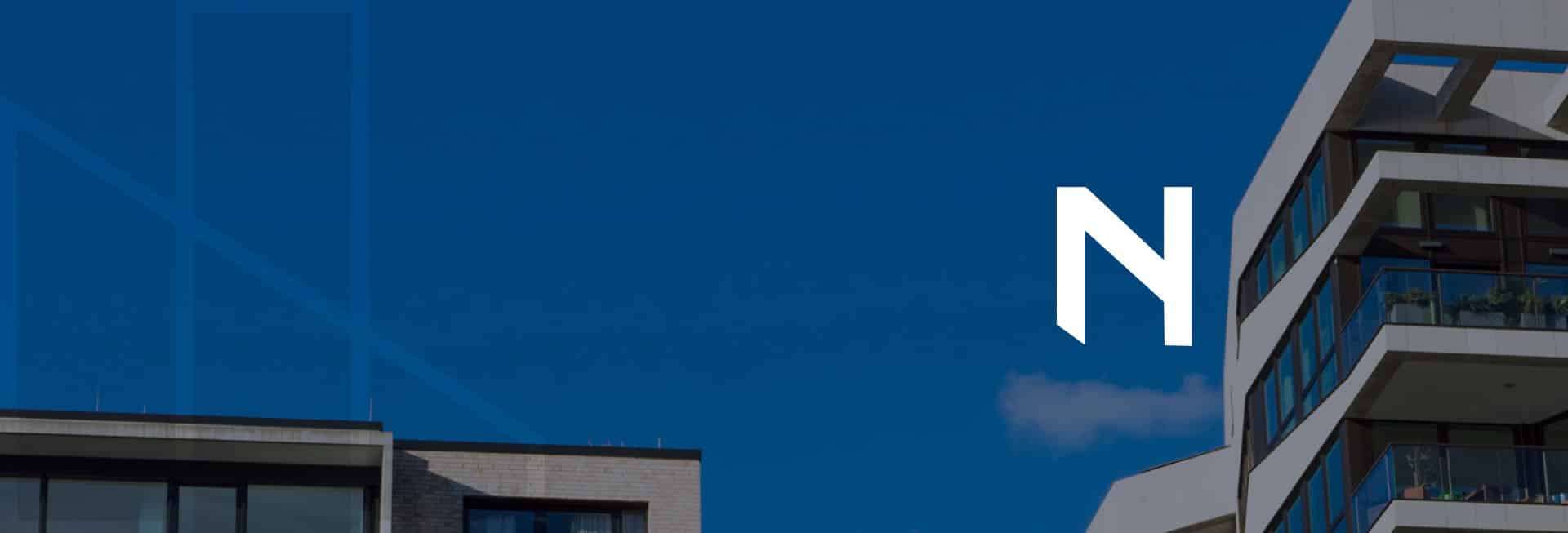 banner com a identidade visual da neubau, produzida pela SONDER para o reposicionamento de marca