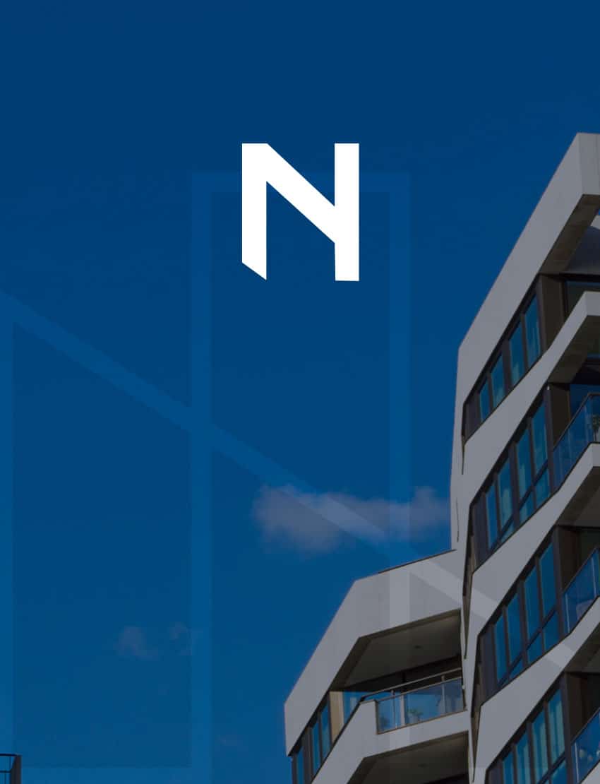 banner mobile com a identidade visual da neubau, produzida pela SONDER para o reposicionamento de marca